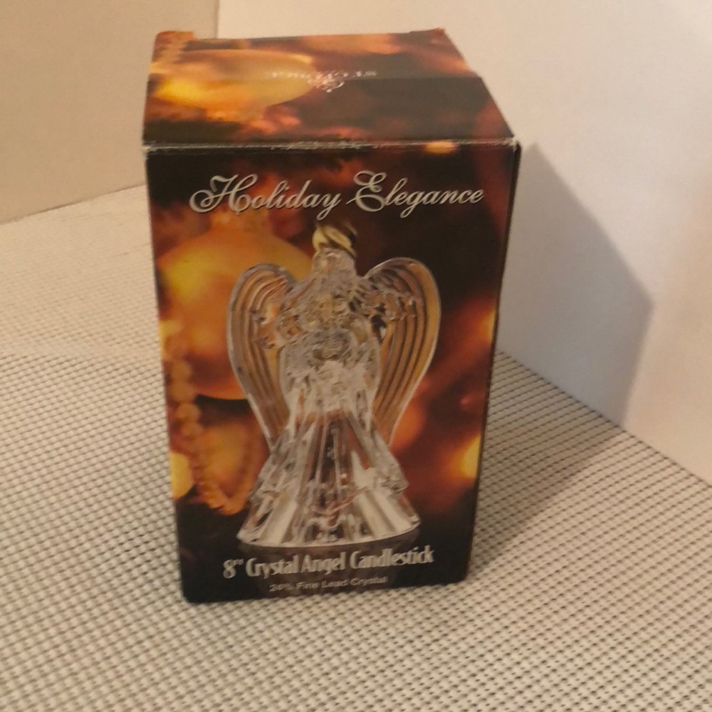 St George 8” Crystal Angel Candlestick